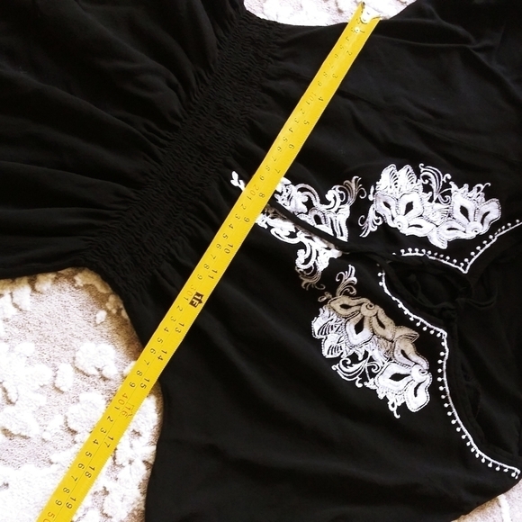 Mlle Cabrielle black summer dress embroidered boho - Picture 7 of 8